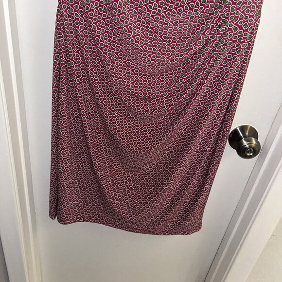 Lauren Ralph Lauren Pink Print Ruched Boatneck Sleeveless Pullover Dress Size 16 - Picture 4 of 11